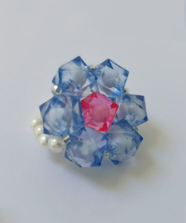 Blue Crystal flower Ring