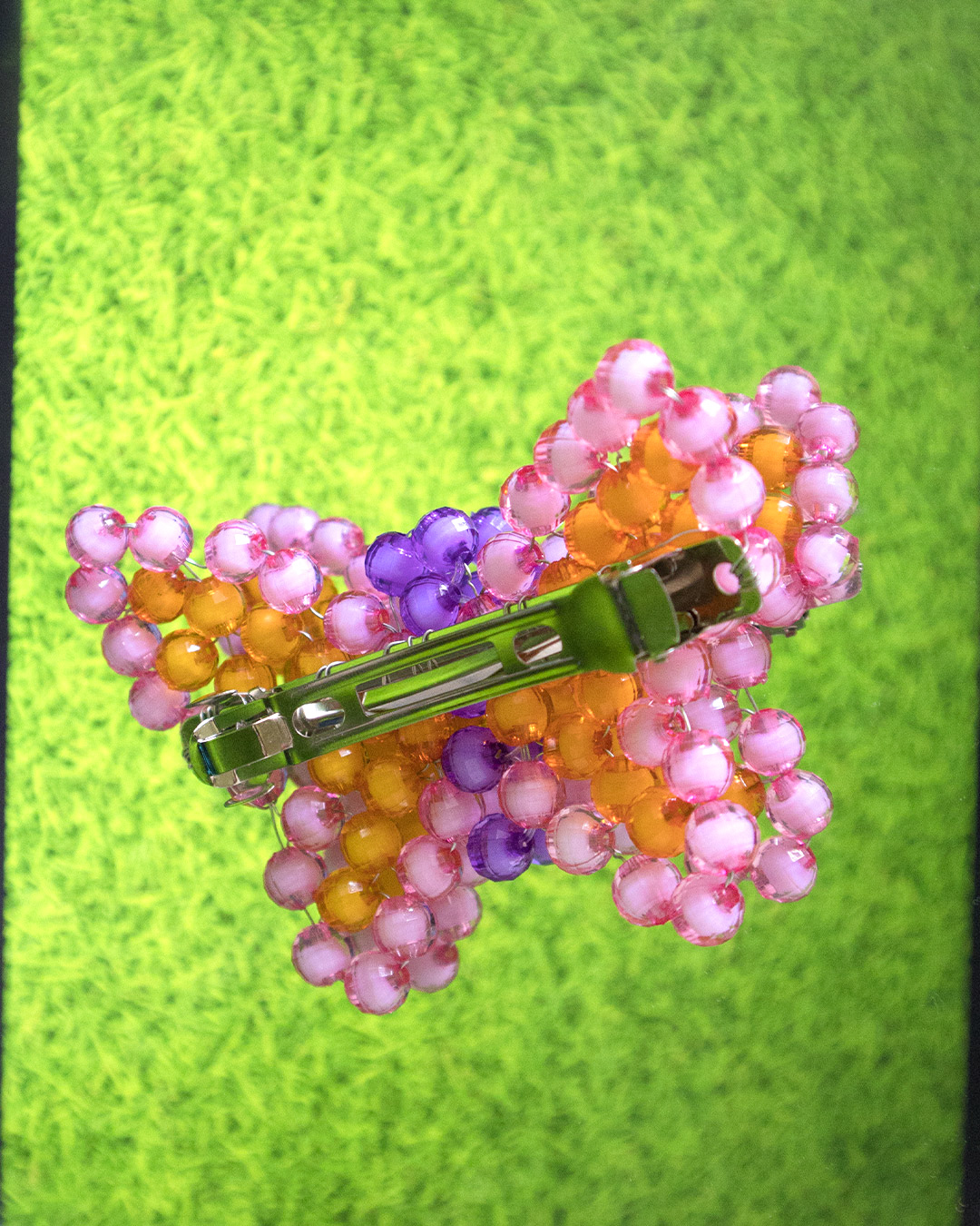 Orange & Purple Butterfly Hair Barrette - Image 2