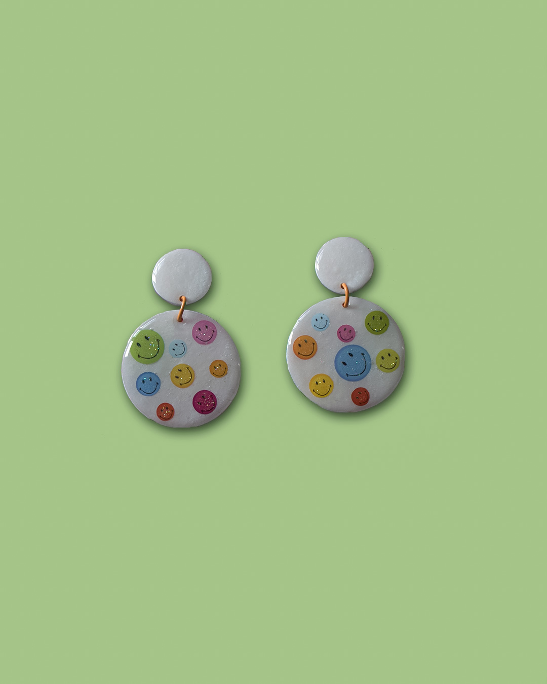 Colorful Face Dangle Earrings - Image 2